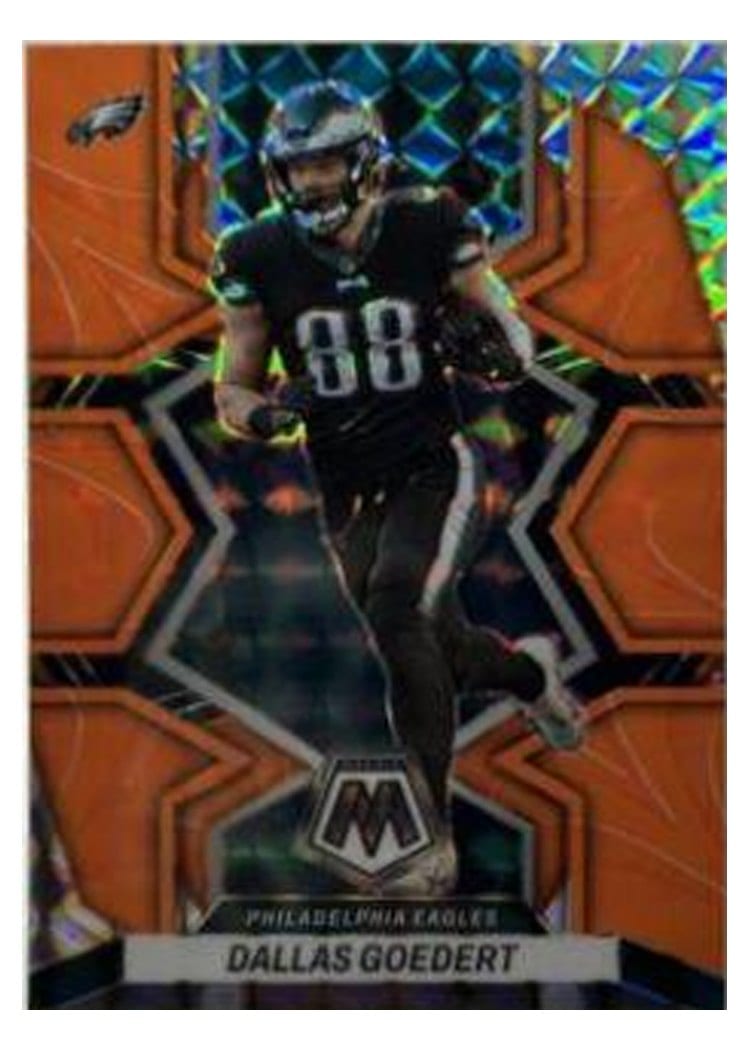 2022 Panini Mosaic Base Set Dallas Goedert Reactive Orange #159 card