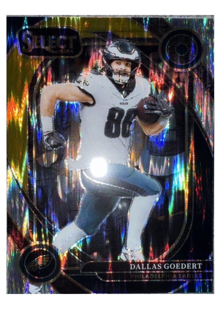 2024 Panini Select Base Set Dallas Goedert Black Gold Prizm Shock #241 card