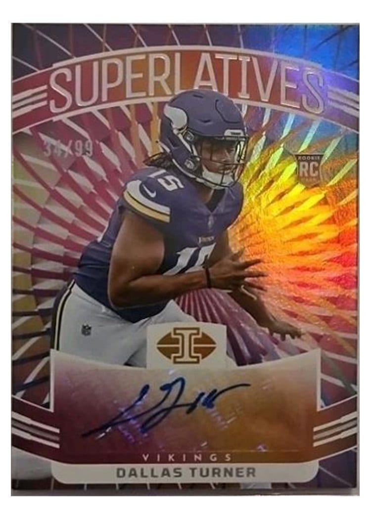 2024 Panini Illusions Superlatives Autographs Dallas Turner #9 card