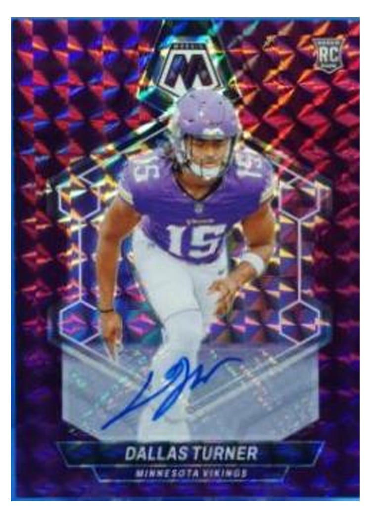 2024 Panini Mosaic Base Set Dallas Turner Autograph Purple #317 card