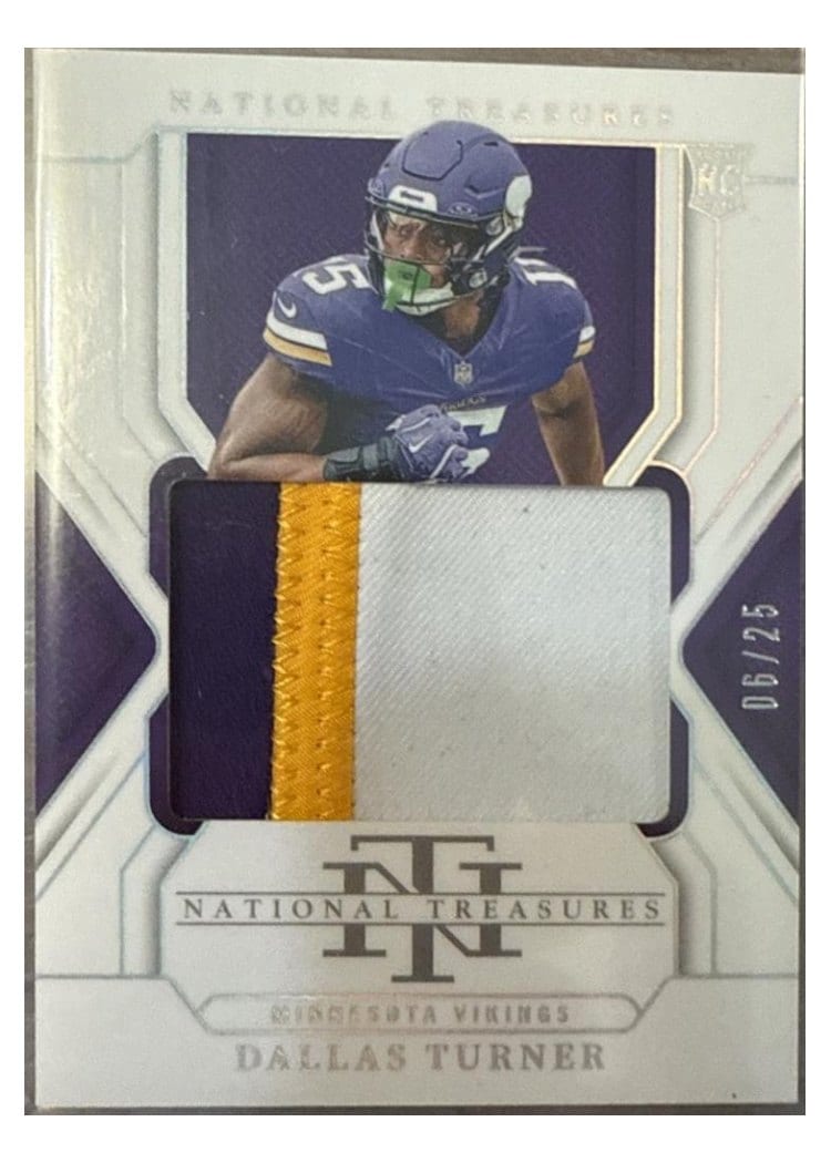 2024 Panini National Treasures Base Set Dallas Turner Holo Silver Patch #219 card