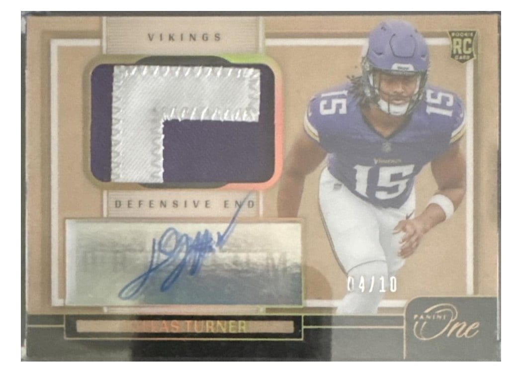 2024 Panini One Premium Rookie Patch Autographs Dallas Turner #122 card