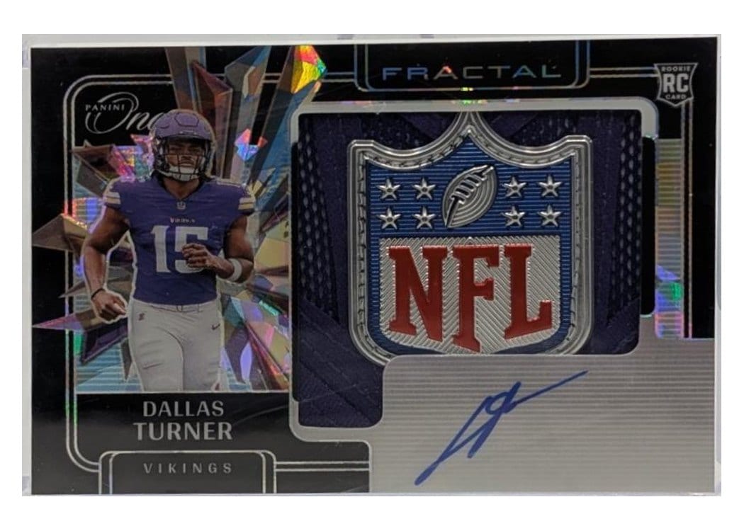 2024 Panini One Rookie Fractal Autographs Dallas Turner #411 card