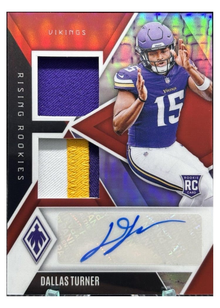 2024 Panini Phoenix Rising Rookie Dual Patch Autographs Dallas Turner #RRDP-DTR card