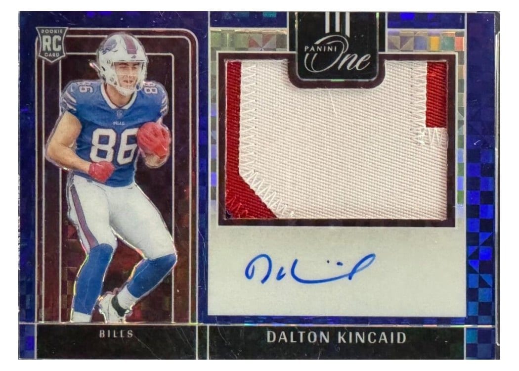 2023 Panini One Precision Rookie Patch Autographs Dalton Kincaid #321 card