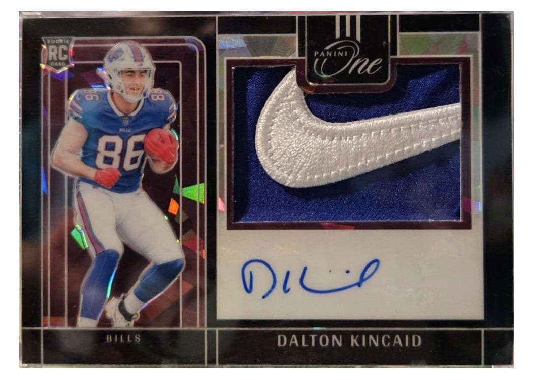 2023 Panini One Precision Rookie Patch Autographs Dalton Kincaid #321 card