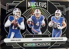 2024 Panini Obsidian Nucleus Dalton Kincaid/James Cook/Josh Allen #8 card