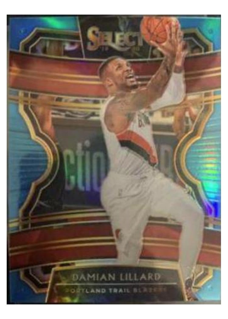 2019-20 Panini Select Base Set Damian Lillard Light Blue Prizm #78 card