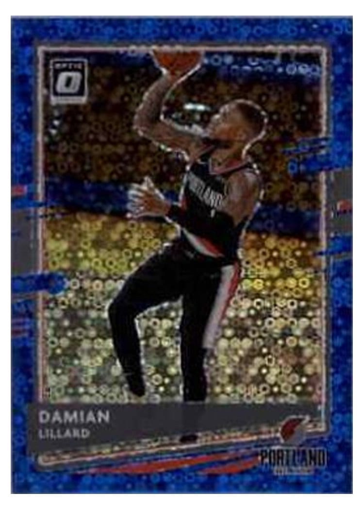 2020-21 Donruss Optic Base Set Damian Lillard Blue #144 card