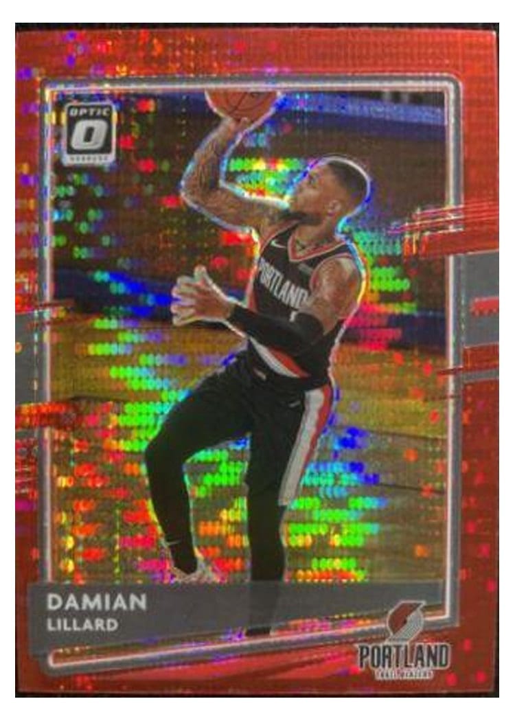 2020-21 Donruss Optic Base Set Damian Lillard Red Pulsar #144 card