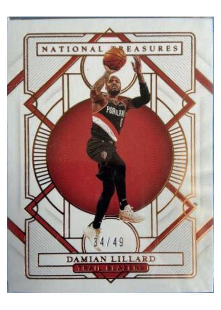 2020-21 Panini National Treasures Base Set Damian Lillard #74 card