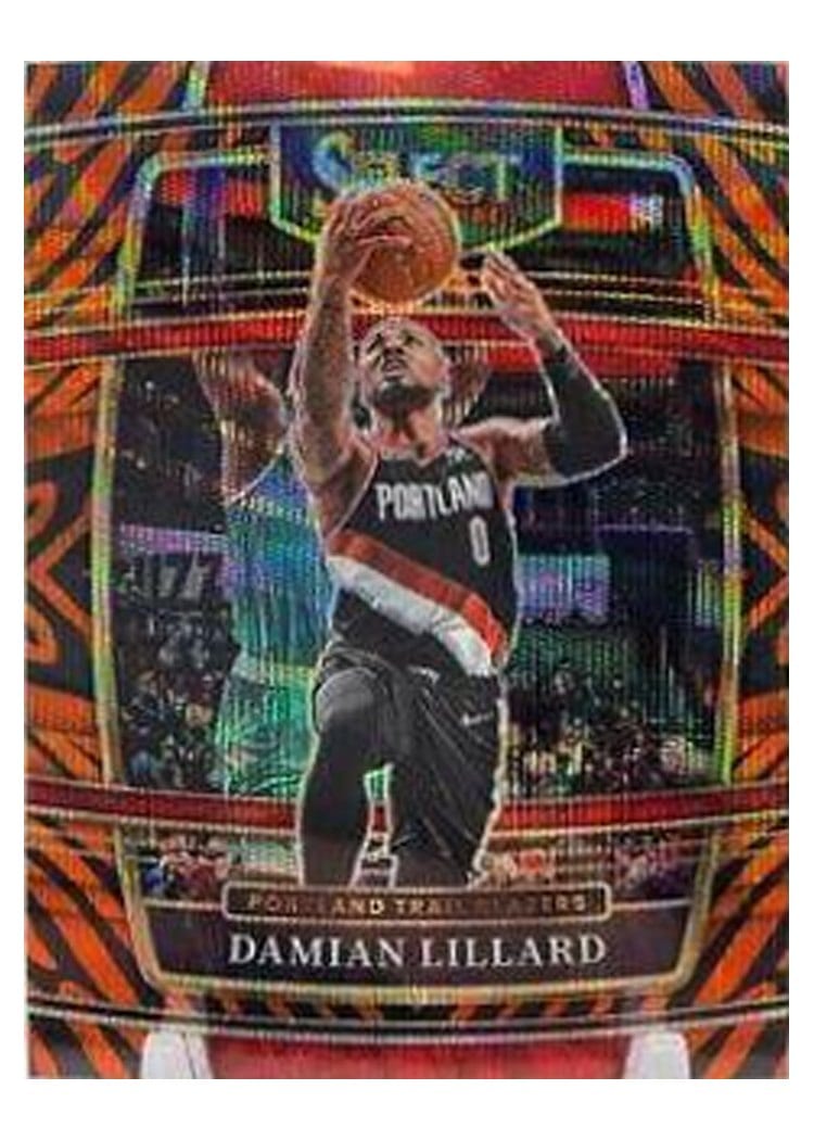 2021-22 Panini Select Base Set Damian Lillard Tiger Prizm #3 card