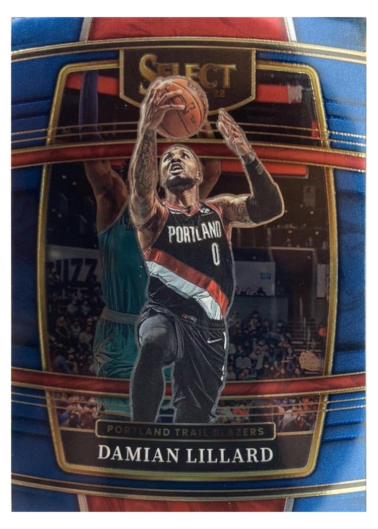 2021-22 Panini Select Base Set Damian Lillard Blue Retail #3 card