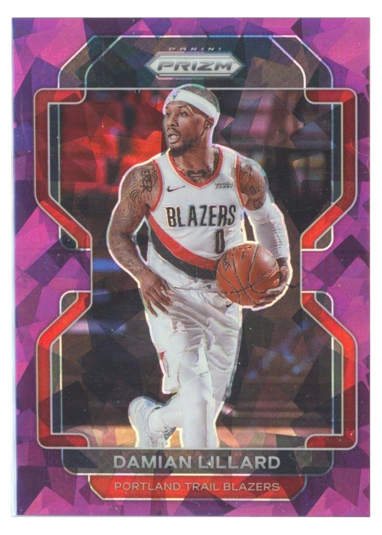 2021 Panini Prizm Damian Lillard Purple Ice Prizm #116 card