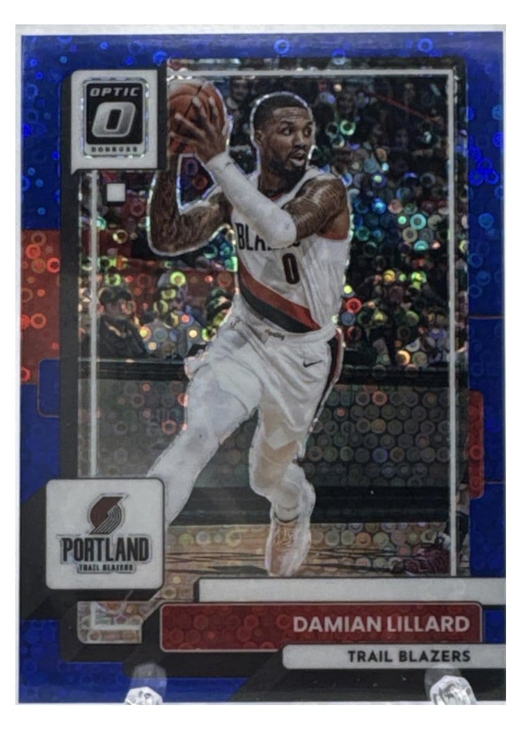 2022-23 Donruss Optic Base Set Damian Lillard Fast Break Blue #49 card