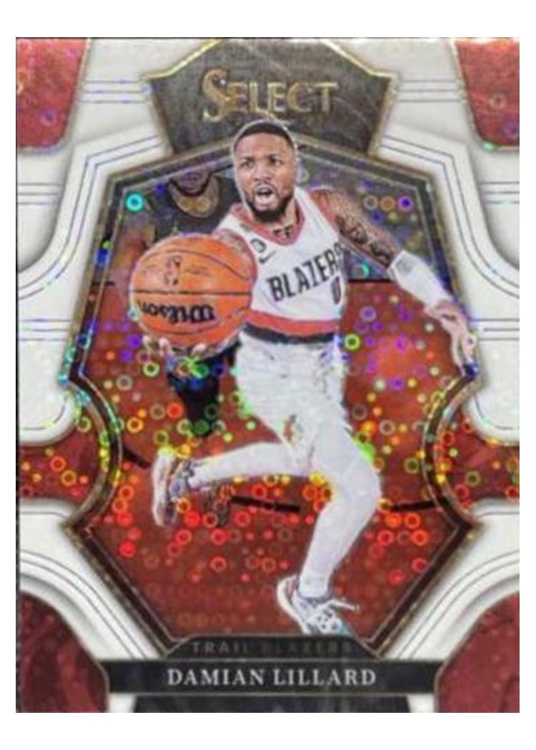 2022-23 Panini Select Base Set Damian Lillard White Disco Prizm #107 card