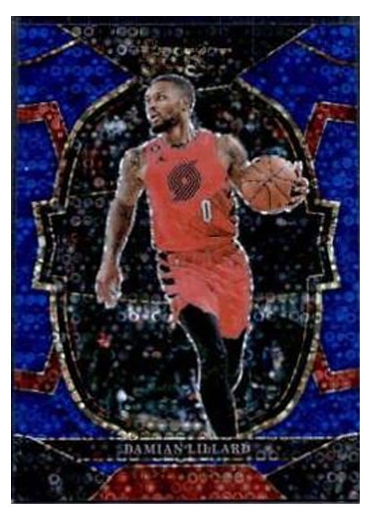 2022-23 Panini Select Base Set Damian Lillard Blue Disco Prizm #207 card