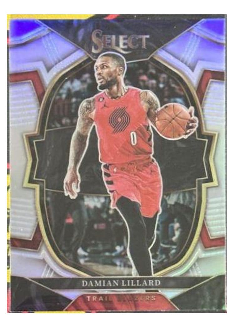 2022-23 Panini Select Base Set Damian Lillard Silver Prizm #7 card
