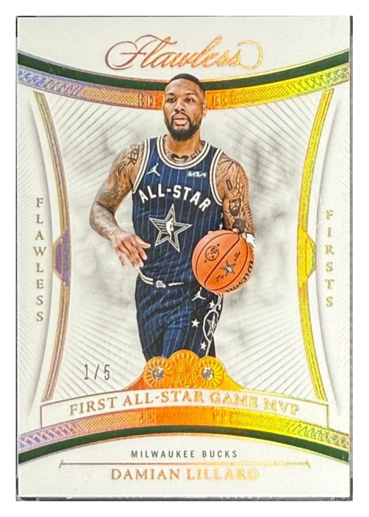 2024-25 Panini Flawless Base Gems Damian Lillard #150 card