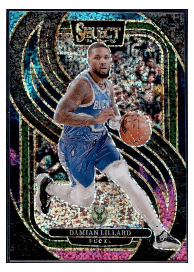 2024-25 Panini Select Base Set Damian Lillard Cosmic Prizm #145 card