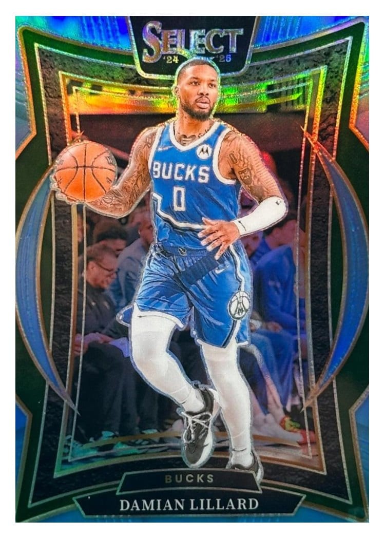 2024 Panini Select Damian Lillard Light Blue Prizm #55 card