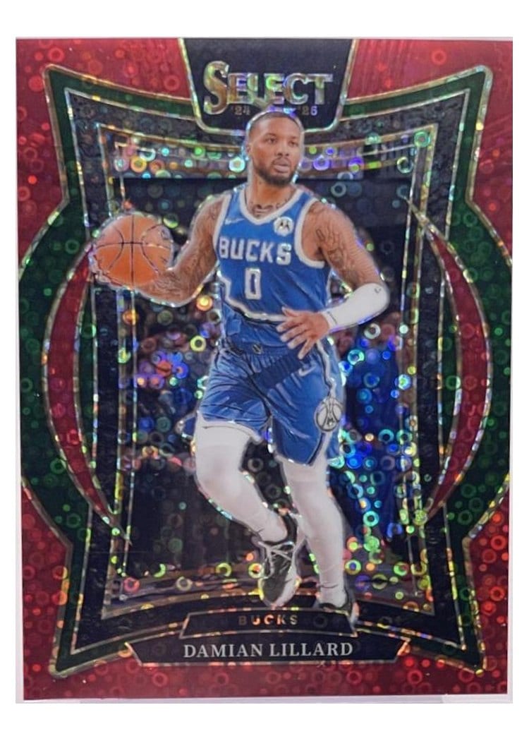 2024 Panini Select Damian Lillard Red Disco Prizm #55 card
