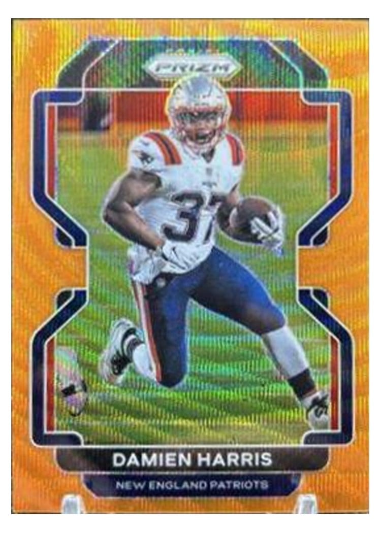 2021 Panini Prizm Base Set Damien Harris Orange Wave Prizm #99 card