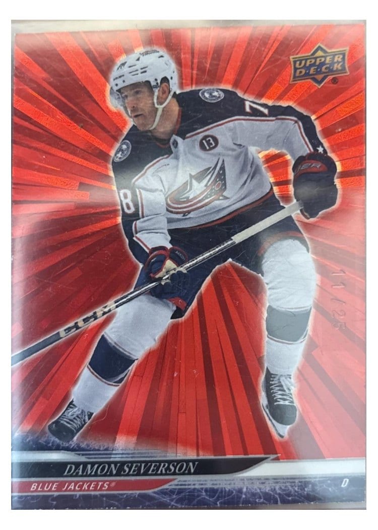 2024-25 Upper Deck Base Set Damon Severson Outburst Red #539 card