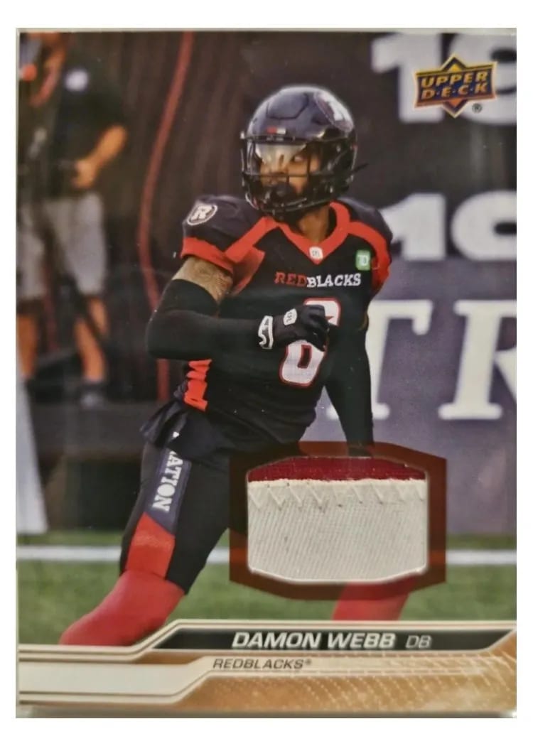 2024 Upper Deck CFL Game Patch Damon Webb #25 card