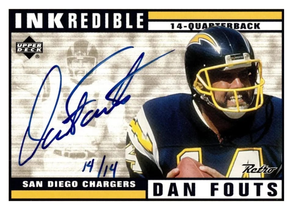 1999 Upper Deck Retro Inkredible Dan Fouts #DF card