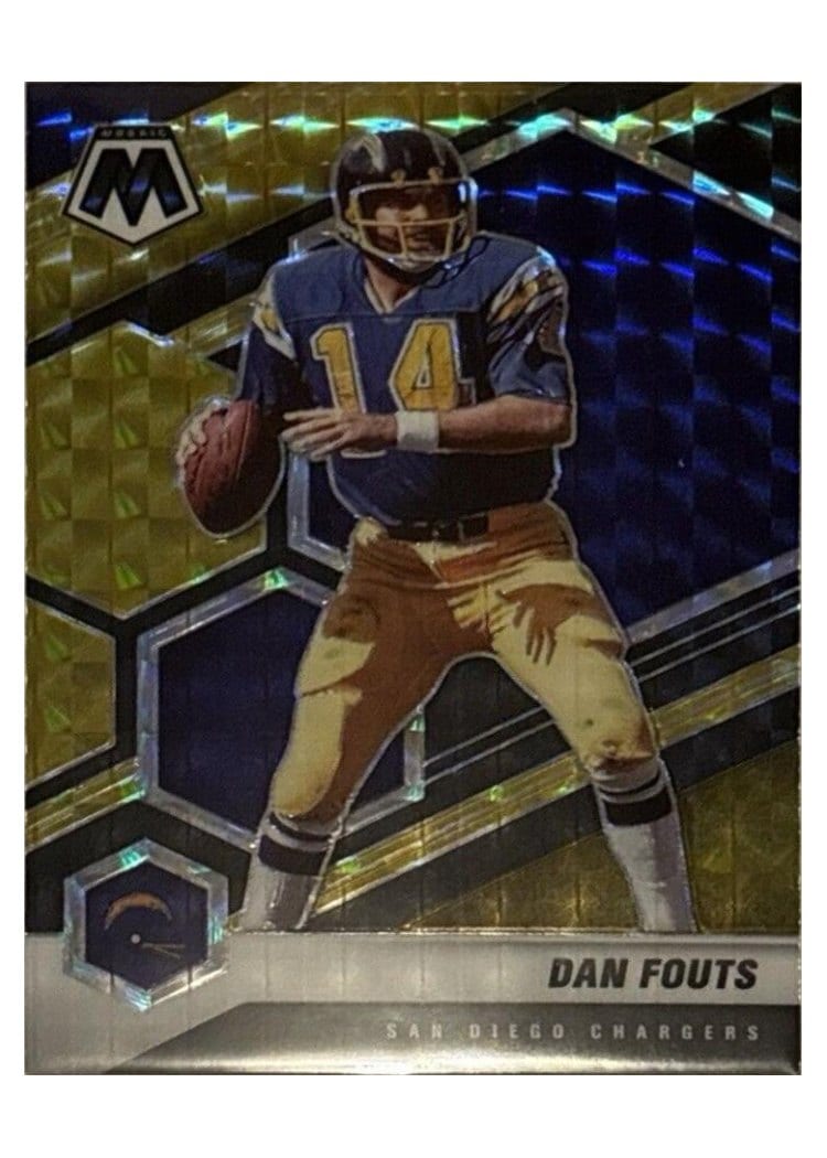 2021 Panini Mosaic Base Set Dan Fouts Choice Black Gold Mosaic #112 card