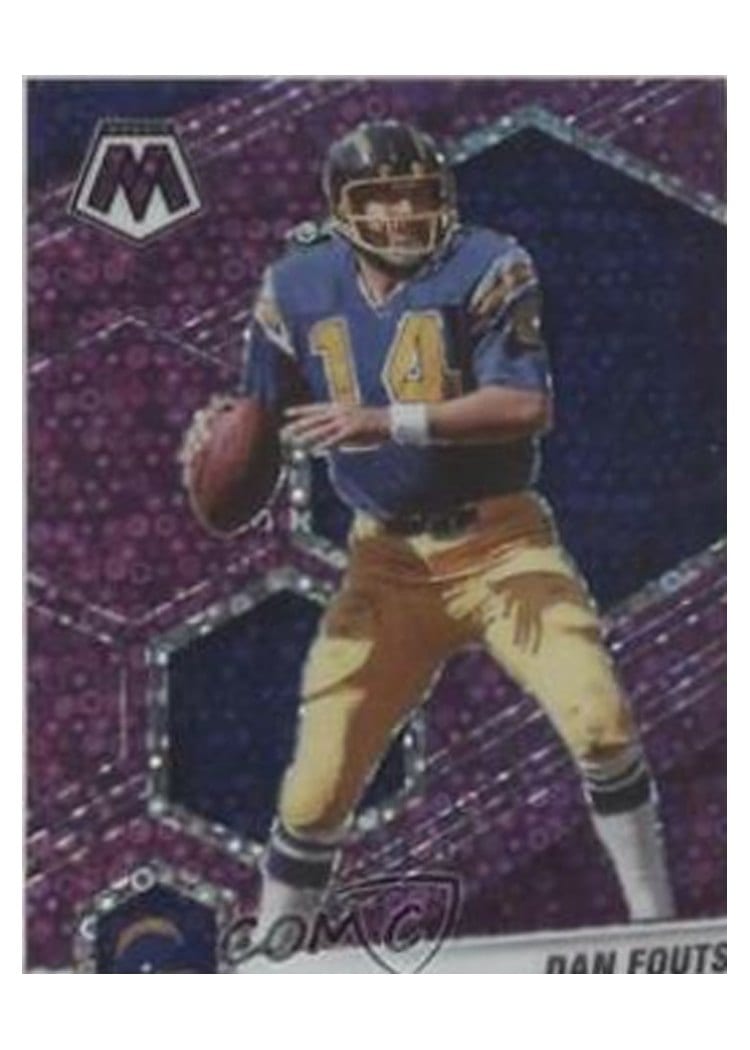 2021 Panini Mosaic Base Set Dan Fouts No Huddle Purple Mosaic #112 card