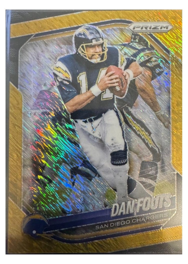 2025 Panini Prizm Base Set Dan Fouts Gold Shimmer #89 card