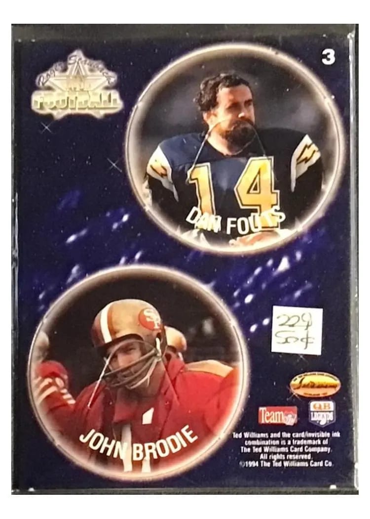 1994 Ted Williams Co Dan Fouts/John Brodie #3 card