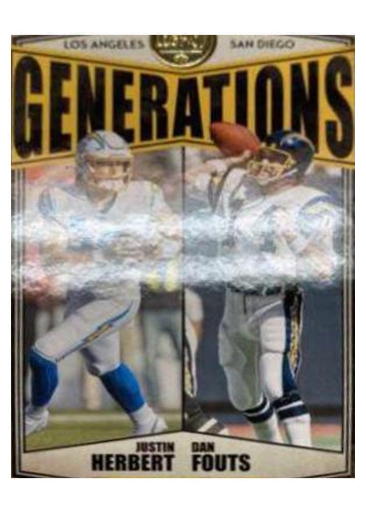 2022 Panini Legacy Generations Dan Fouts / Justin Herbert #G-5 card