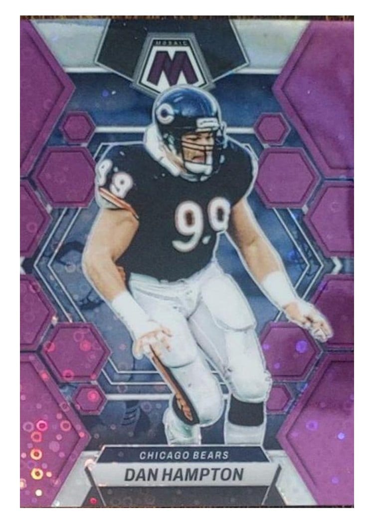 2023 Panini Mosaic Base Set Dan Hampton No Huddle Purple #38 card