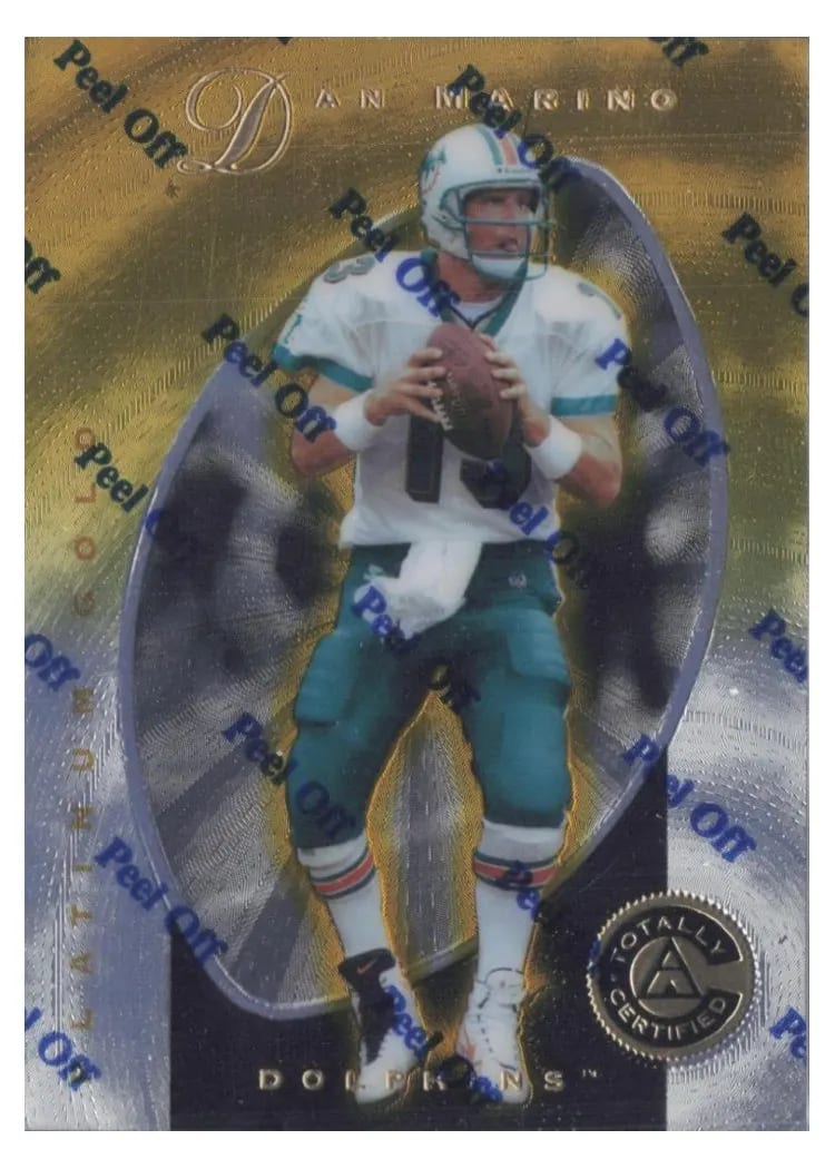 1997 Pinnacle Totally Certified Dan Marino Platinum Gold #2 card