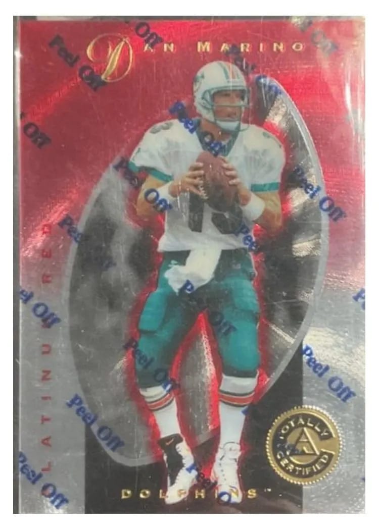 1997 Pinnacle Totally Certified Dan Marino Platinum Red Promo #2 card
