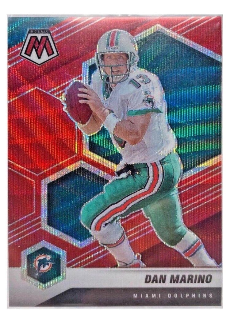 2021 Panini Mosaic Base Set Dan Marino Red Wave Mosaic #123 card