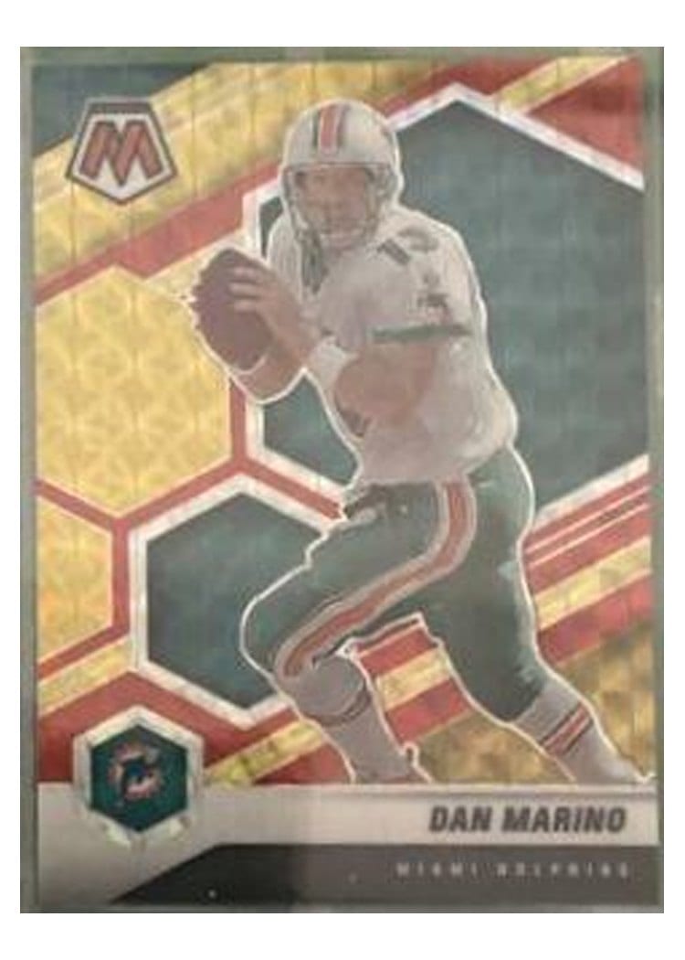 2021 Panini Mosaic Base Set Dan Marino Choice Fusion Red & Yellow #278 card