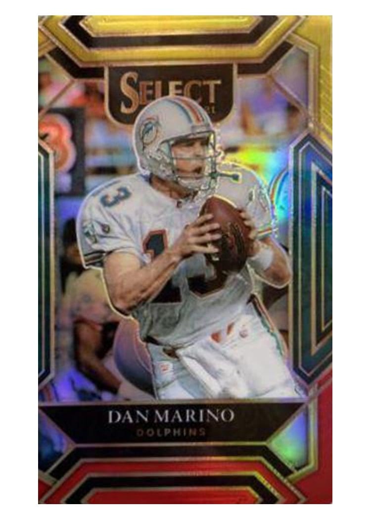 2021 Panini Select Base Set Dan Marino Red and Yellow Die Cut #235 card