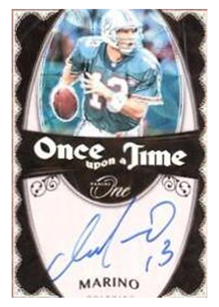 2023 Panini One Once Upon a Time Signatures Dan Marino Red Once Upon a Time Signature #326 card