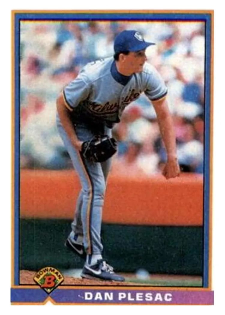 1991 Bowman Dan Plesac #34 card