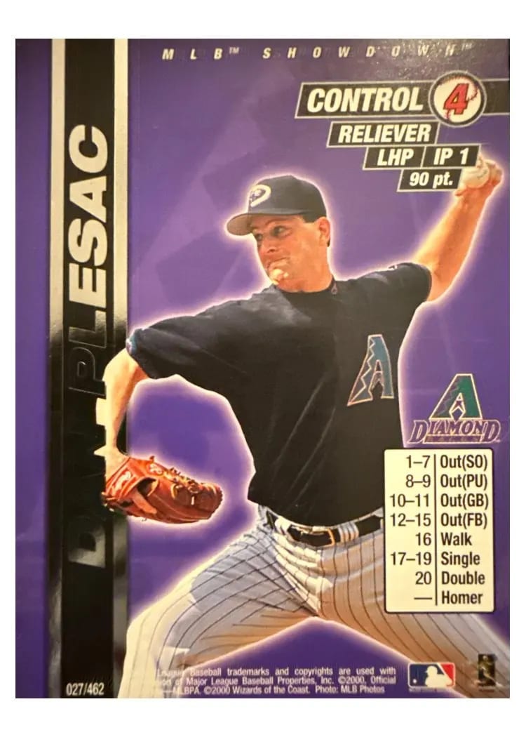 2000 MLB Showdown Dan Plesac #27 card
