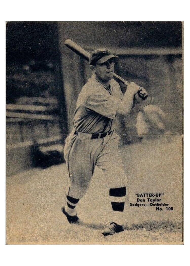 1934 Batter Up Dan Taylor #108 card