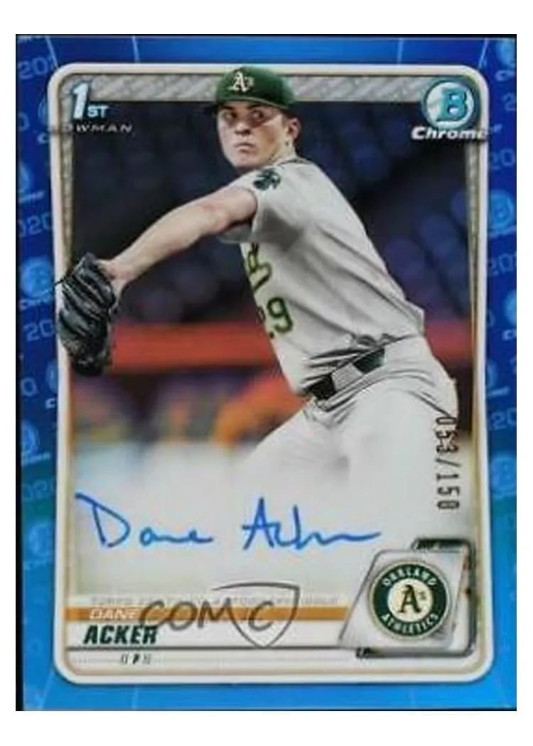 2020 Bowman Draft Picks Chrome Autographs Dane Acker #CDA-DA card