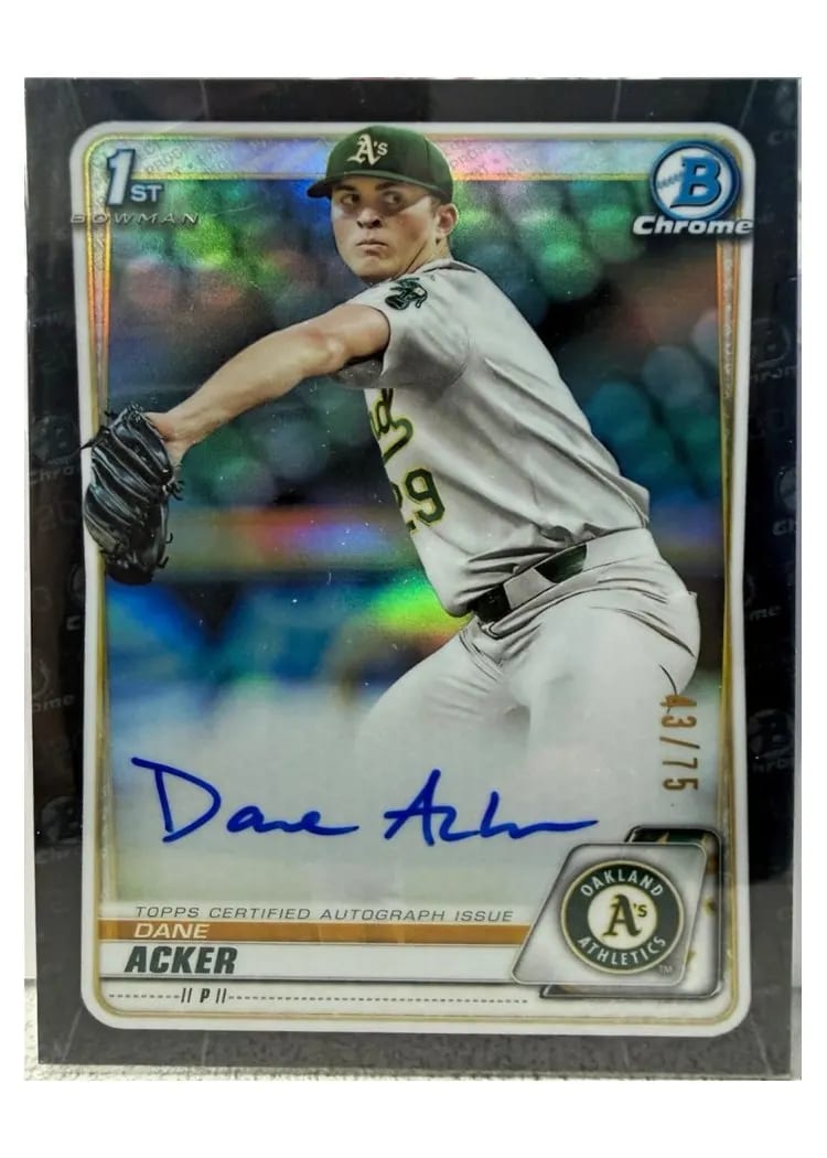 2020 Bowman Draft Picks Chrome Autographs Dane Acker #CDA-DA card