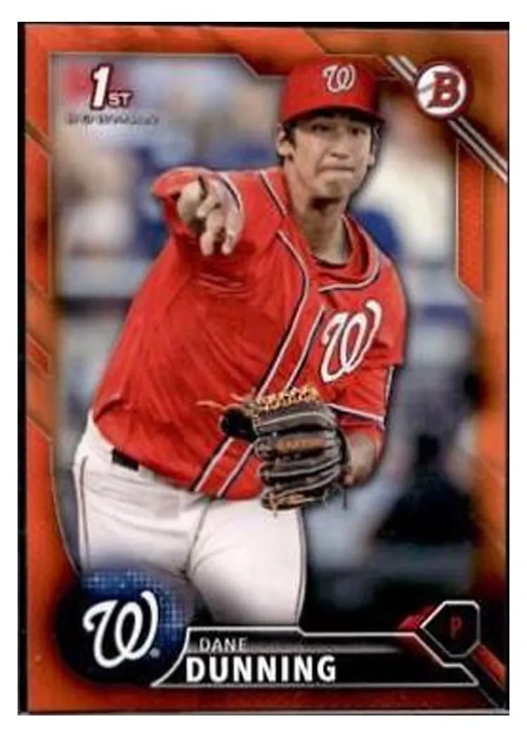 2016 Bowman Draft Dane Dunning #BD-104 card