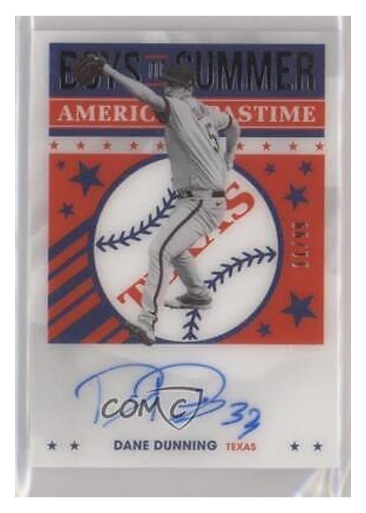 2021 Panini Chronicles America's Pastime Boys of Summer Autographs Dane Dunning #BOS-DD card