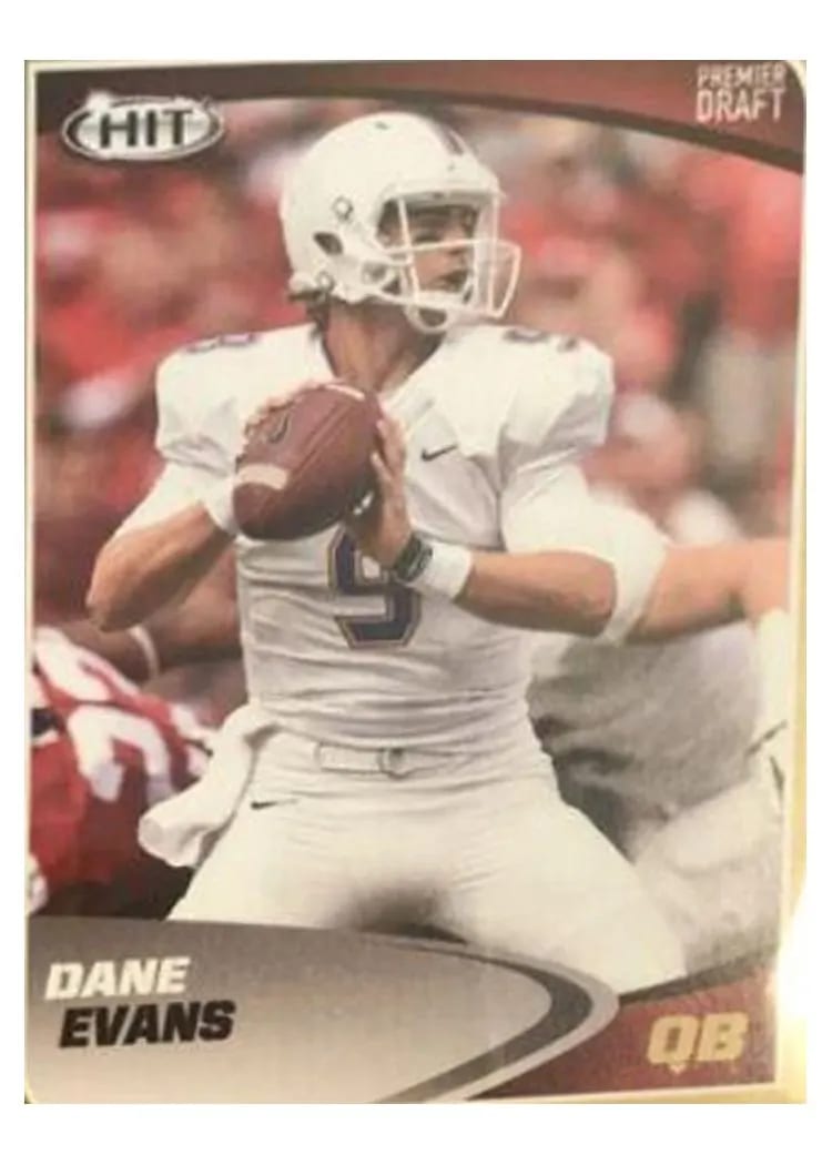 2017 Sage Hit Premier Draft Dane Evans #8 card